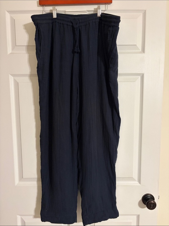 J. Jill Pants - J. Jill Navy Straight-Leg Drawstring Pants - Navy - Size XL Tall